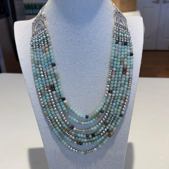 Jewelry - Amazonite Art Deco Multicolor Beaded Necklace
